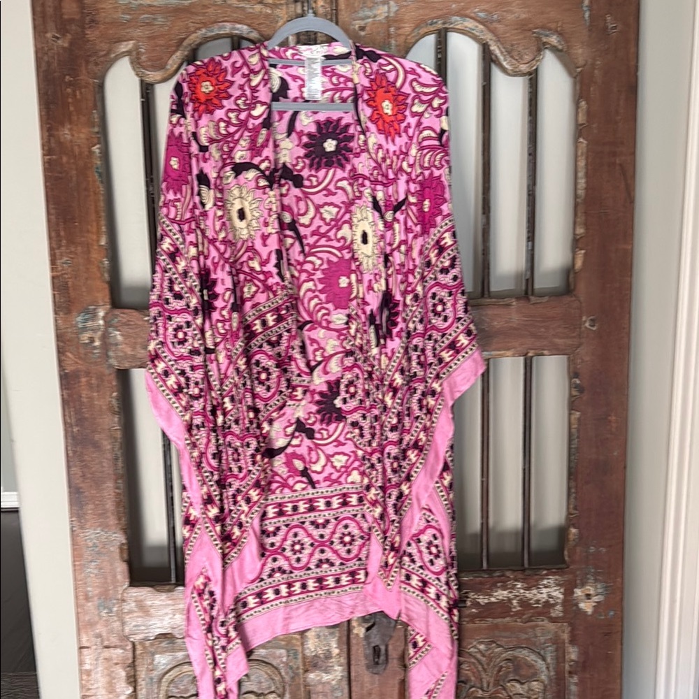 Bohemian Floral Kimono in Pink and Purple